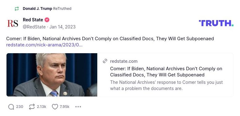 Post image from Donald Trump