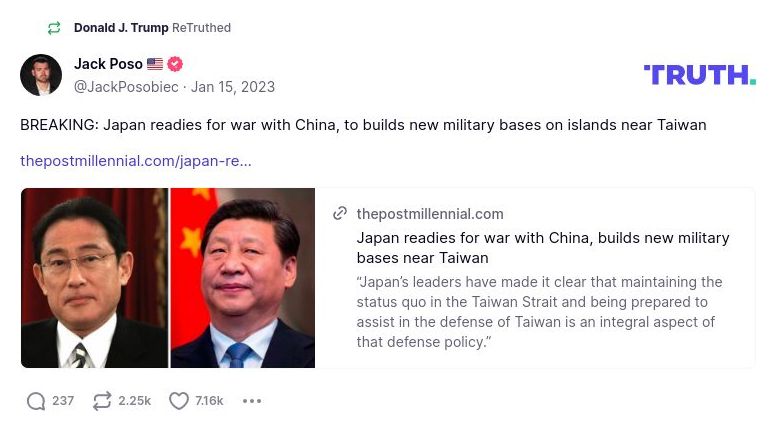 Post preview from Donald Trump