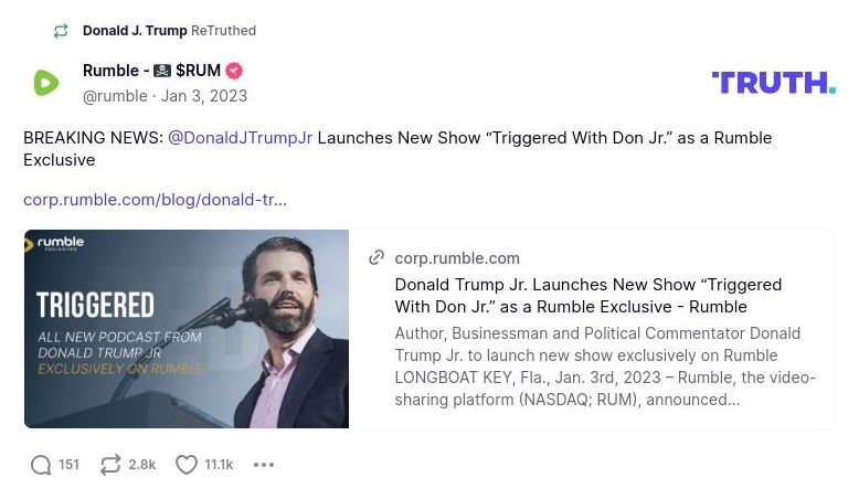 Post image from Donald Trump