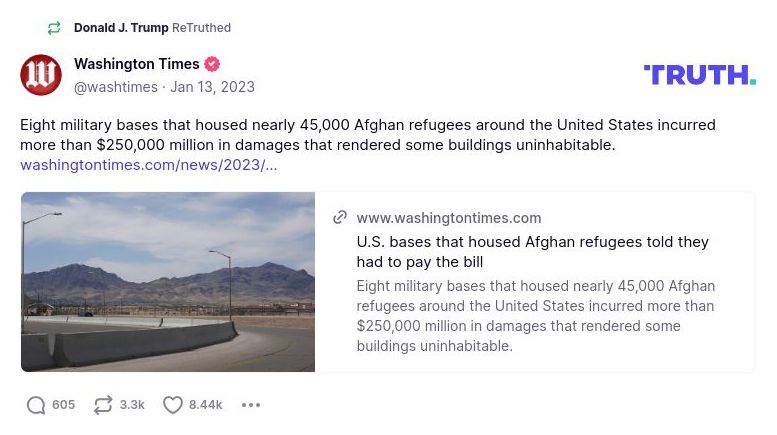 Post image from Donald Trump