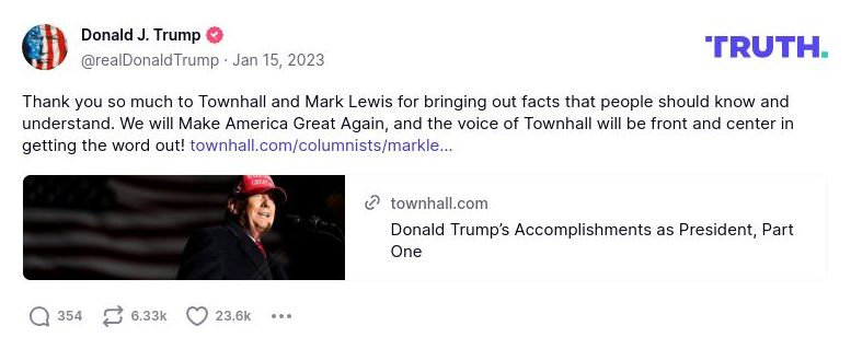 Post image from Donald Trump