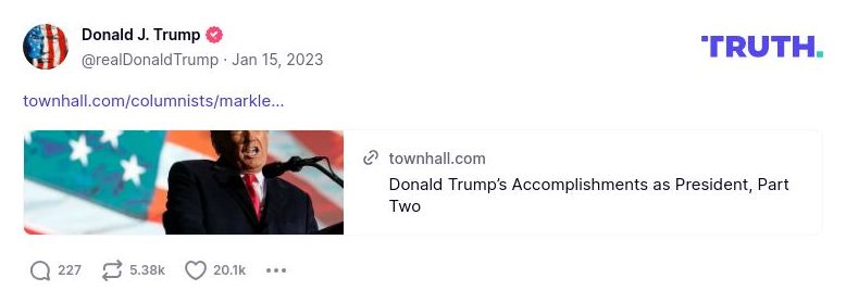 Post image from Donald Trump