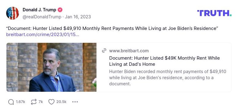 Post image from Donald Trump