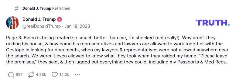 Post image from Donald Trump