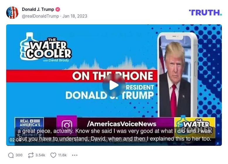 Post image from Donald Trump