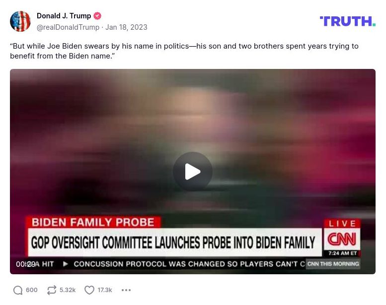 Post image from Donald Trump