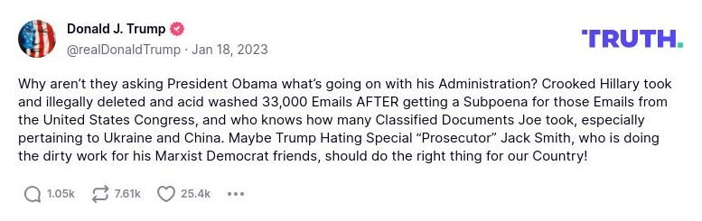 Post preview from Donald Trump