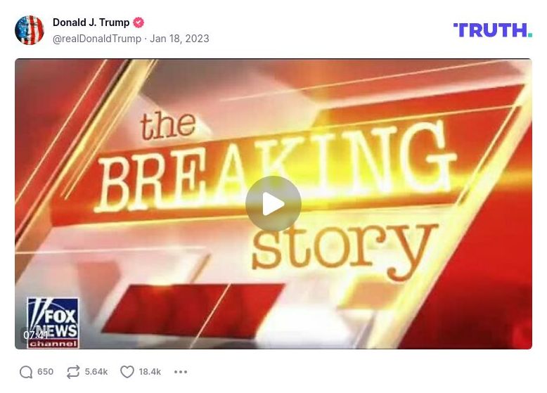 Post image from Donald Trump