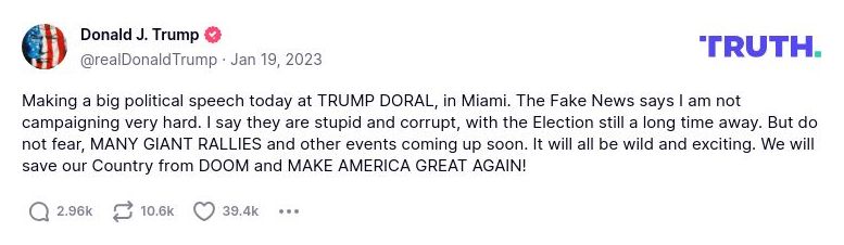 Post image from Donald Trump