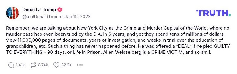 Post image from Donald Trump