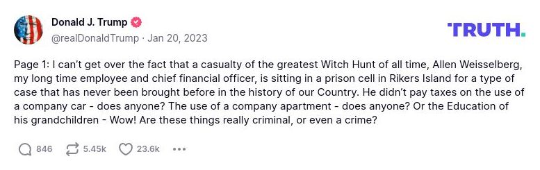 Post image from Donald Trump