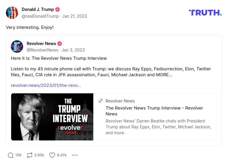 Post image from Donald Trump