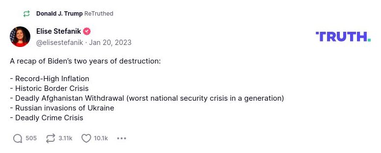 Post preview from Donald Trump