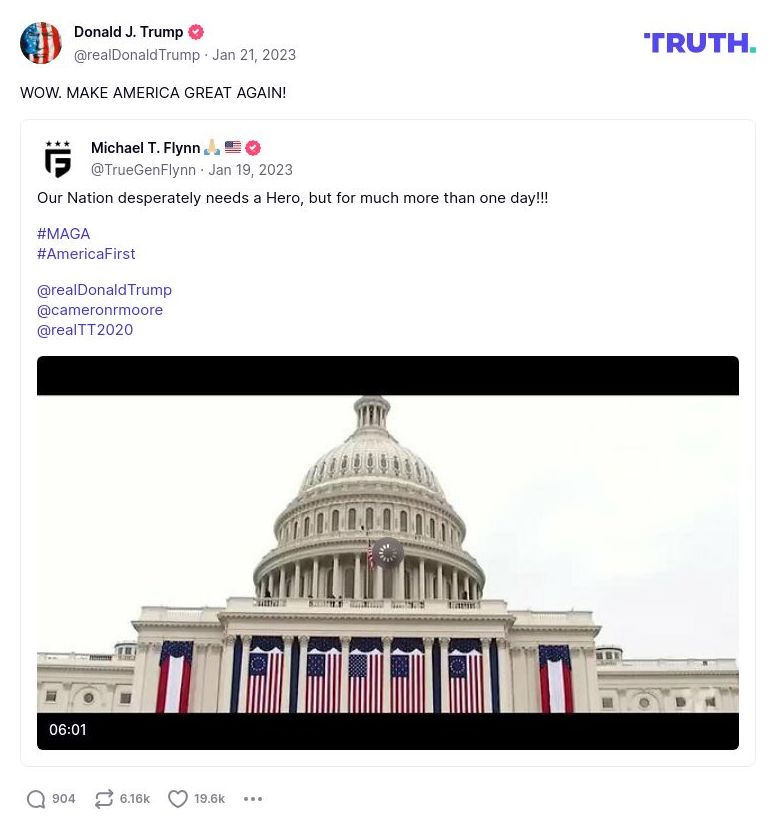 Post image from Donald Trump