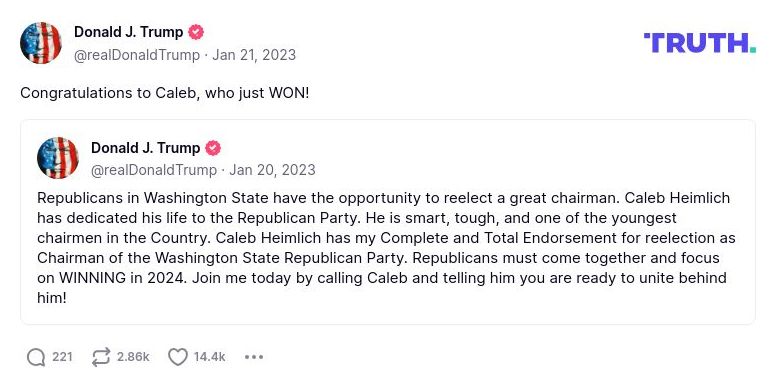 Post image from Donald Trump