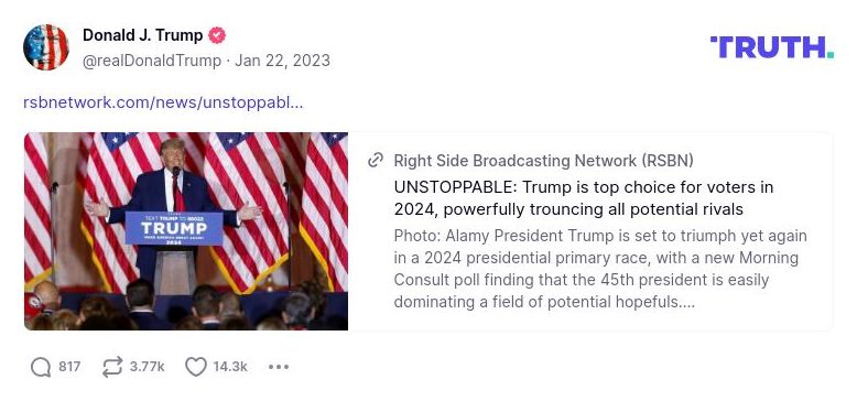 Post image from Donald Trump