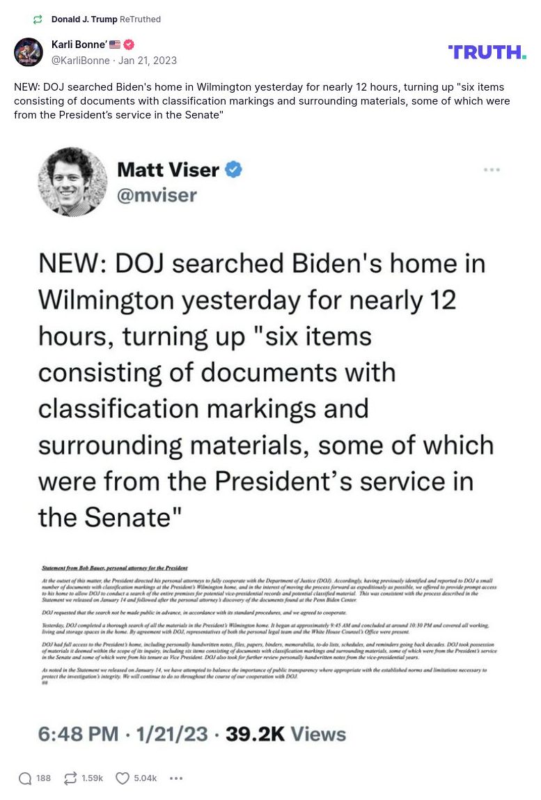 Post image from Donald Trump