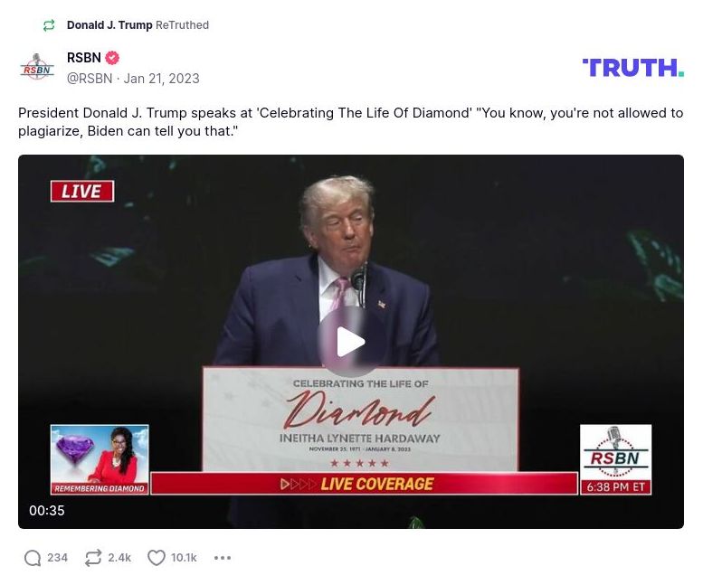 Post image from Donald Trump