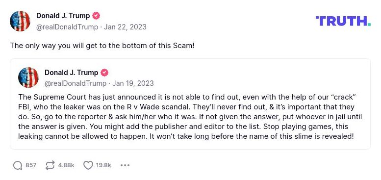 Post image from Donald Trump