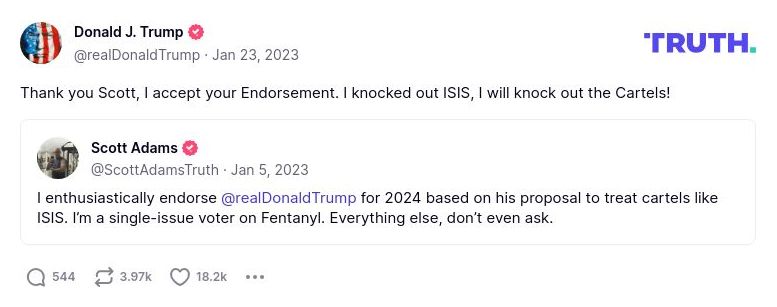 Post image from Donald Trump