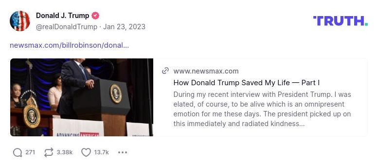 Post image from Donald Trump