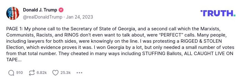 Post image from Donald Trump