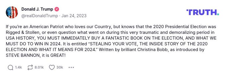 Post image from Donald Trump