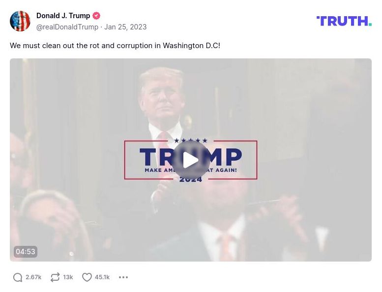 Post image from Donald Trump