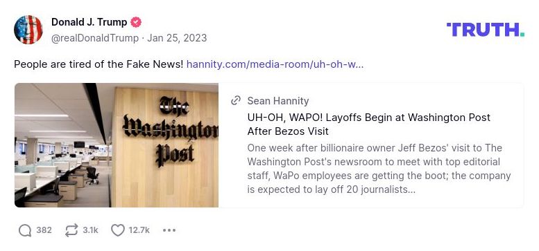 Post image from Donald Trump