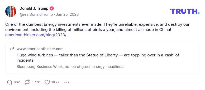 Post preview from Donald Trump