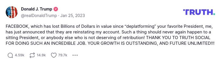 Post image from Donald Trump