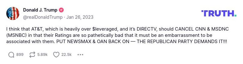 Post preview from Donald Trump