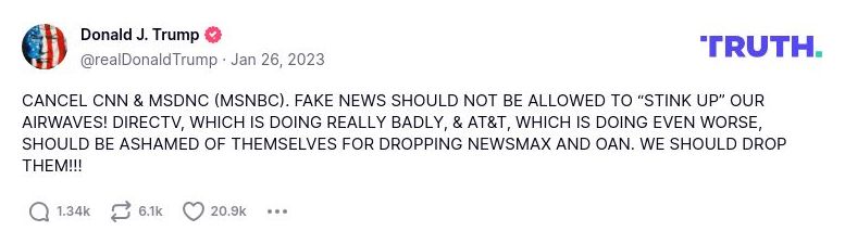 Post preview from Donald Trump