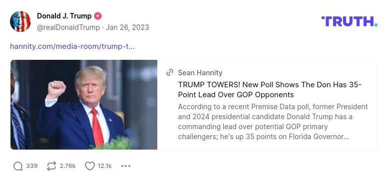 Post image from Donald Trump