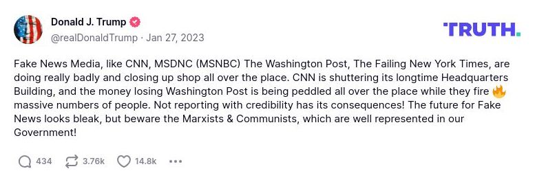 Post preview from Donald Trump