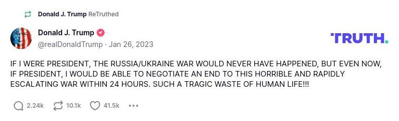 Post preview from Donald Trump