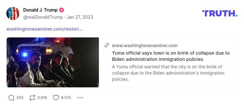 Post image from Donald Trump