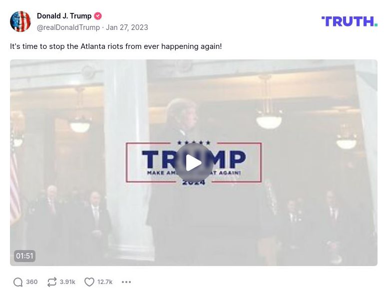 Post image from Donald Trump