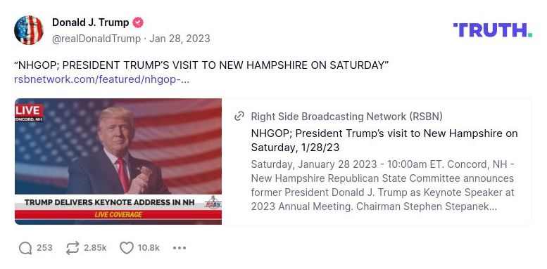 Post image from Donald Trump