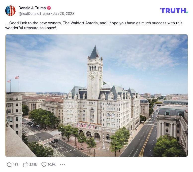 Post image from Donald Trump