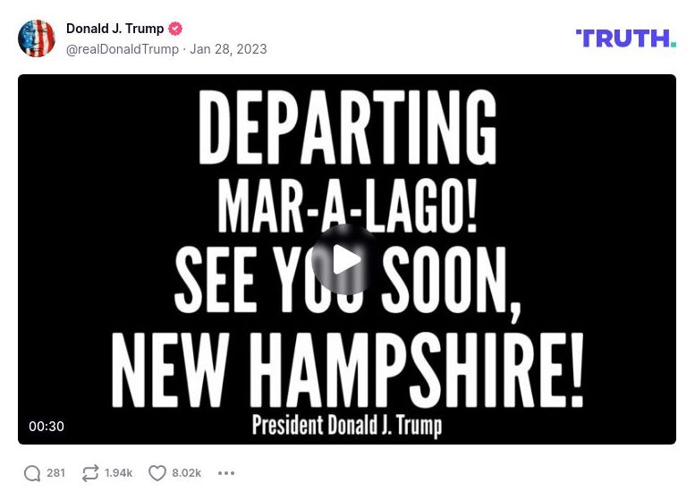 Post image from Donald Trump