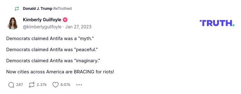 Post image from Donald Trump