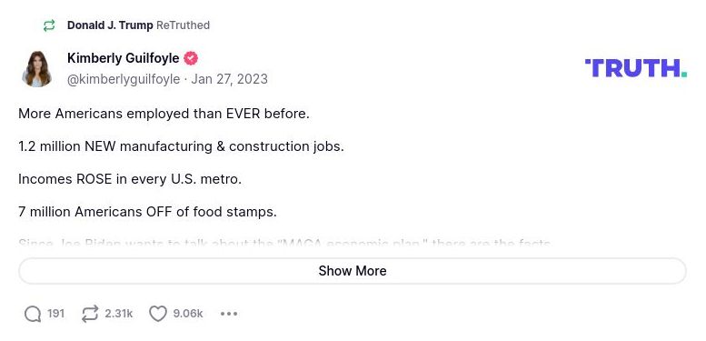 Post image from Donald Trump