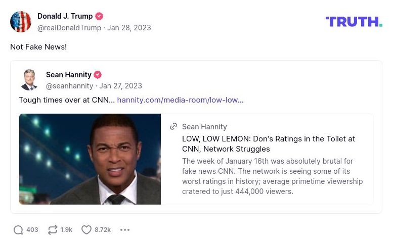 Post image from Donald Trump