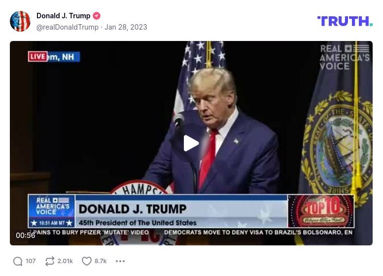 Post image from Donald Trump