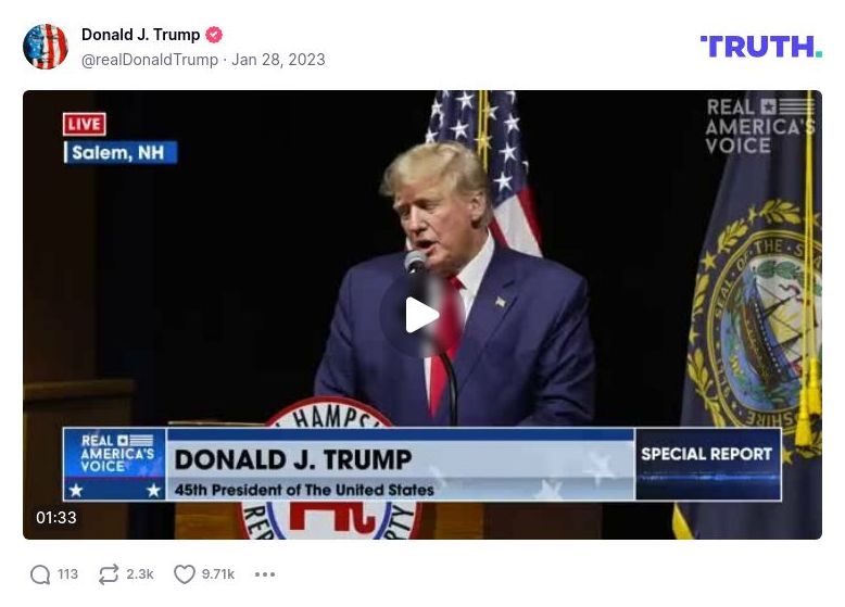 Post image from Donald Trump