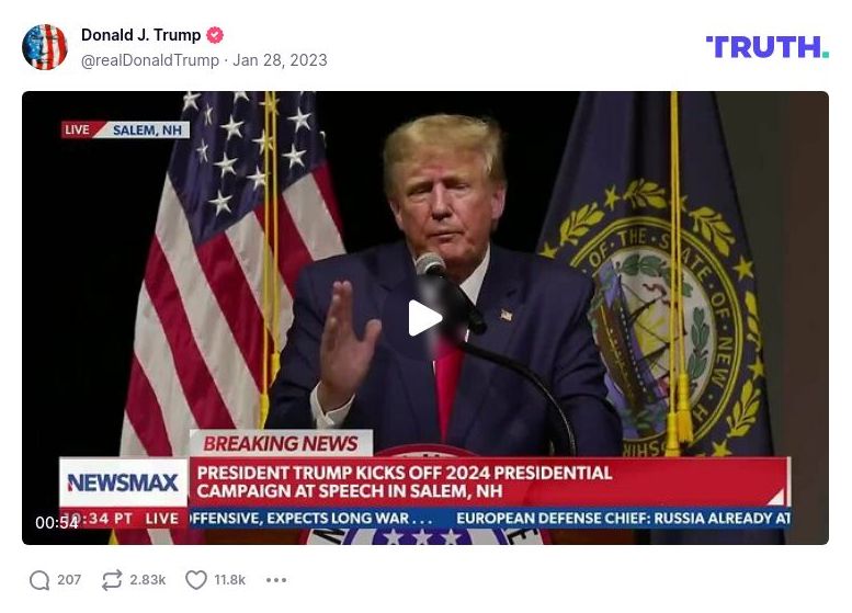 Post image from Donald Trump