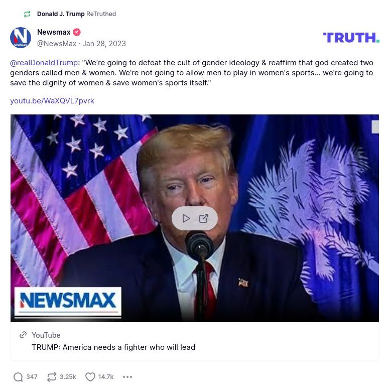 Post image from Donald Trump