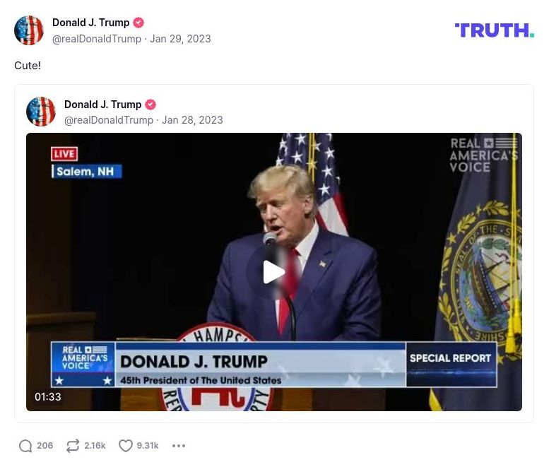 Post image from Donald Trump