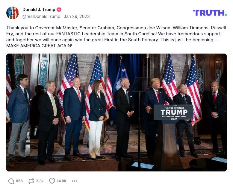 Post image from Donald Trump